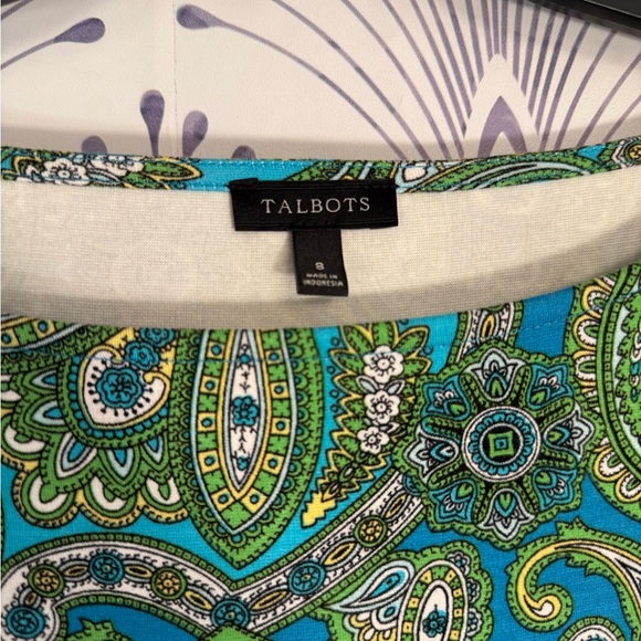 Talbots Green Sheath Dress with Cuffed 3/4 Sleeves STRETCH WOMENS SIZE 8 - Picture 2 of 9